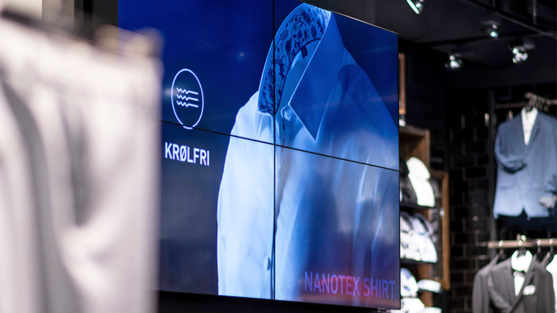 AG Neovo video wall setup in a retail store