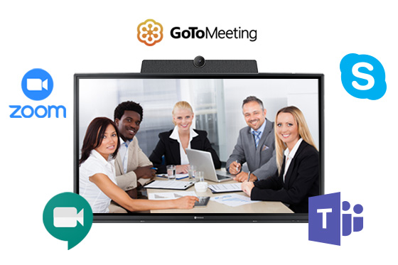 Meetboard 3 interactive display is compatible with third-party video conference apps