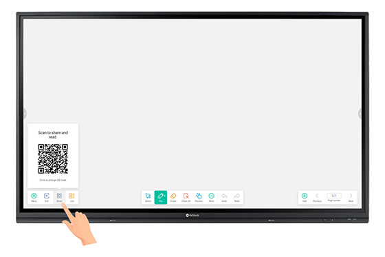 Meetboard 3 interactive display whiteboard app QR Code function